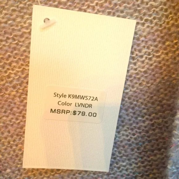 NWT Kensie Metallic Flecks Lavendar Heathered Surplus Sweater Sz L RV $79 - Picture 6 of 8